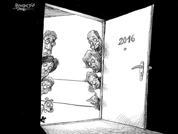 سال سخت و تاریک 2016 را در این کاریکاتورها ببینید