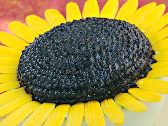 كیك گل آفتابگردان با خمیر مارسیپان